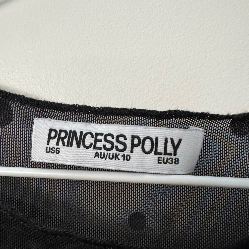 Princess Polly Black Sheer Floral Blouse - Picture 2 of 3